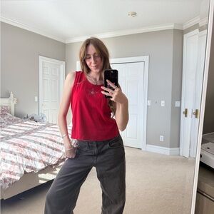 Red star bedazzled vintage tank